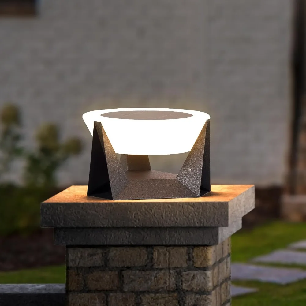 Modern Solar Post Cap Light, Outdoor 14.9