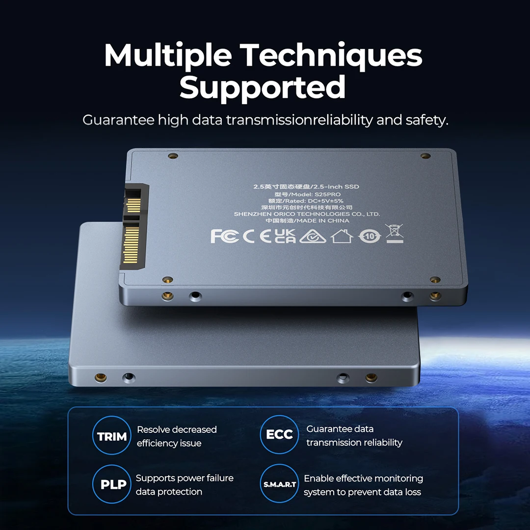 Yottamaster 2.5''S25PRO SATA 3.0 Harddisk SSD 2TB 1TB High Capacity Internal Solid State Hard Drive Upgrade Design for Game User