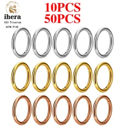 10/50PCS G23 Titanium Nose Ring For Women Piercing Jewelry Round Earring Hoop 16/18/20G Ear Tragus Cartilage Helix Body Jewelry