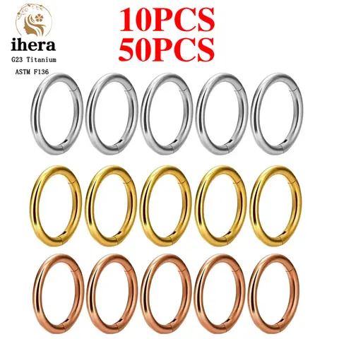 10/50PCS G23 Anello al naso in titanio per le donne Gioielli penetranti Orecchino rotondo Cerchio 16/18/20G Orecchio Trago Cartilagine Elica Gioielli per il corpo