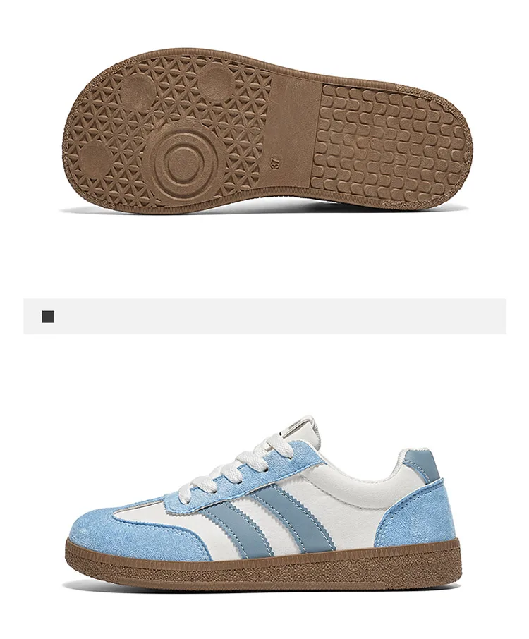 Damen Retro-Streifen-Sneaker mit Gummisohle, Schnürung, flache Schuhe, modische, vielseitige Freizeitschuhe zum Gehen für den täglichen Gebrauch – Detail 23