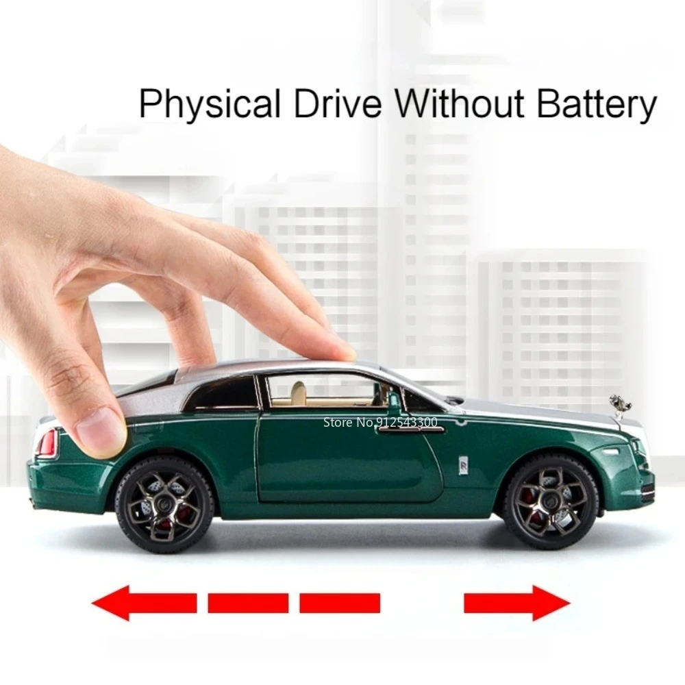 1:22 Scale Wraith I8 Toy Car Model Diecast Metal Pull Back Models Sound Light Miniature Vehicle Models Boys Best Birthday Gifts