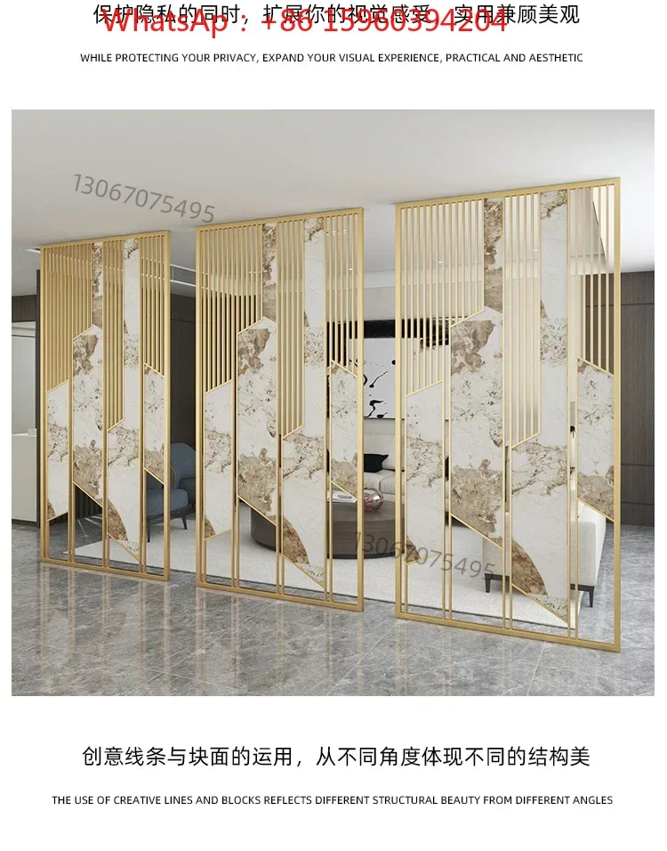 Customization Nordic modern simple metal screen partition iron custom grille guest restaurant hotel fence entrance door