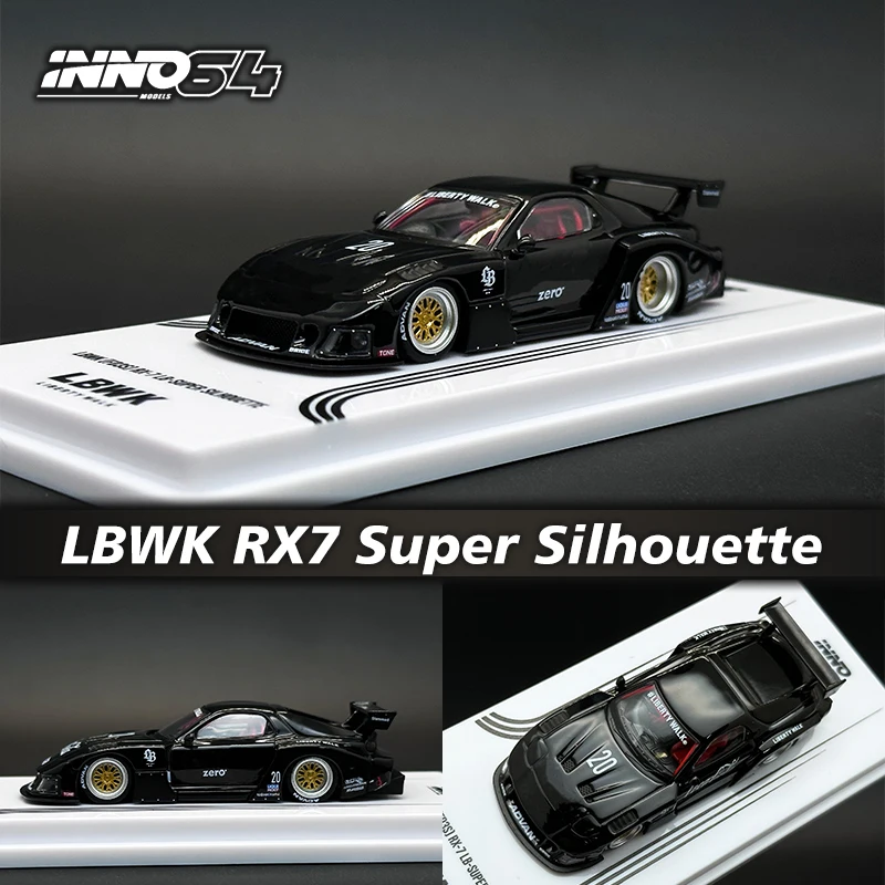 

INNO In Stock 1:64 LBWK RX7 FD3S Super Silhouette Black Zero Diecast Diorama Car Model Collection Miniature Toys