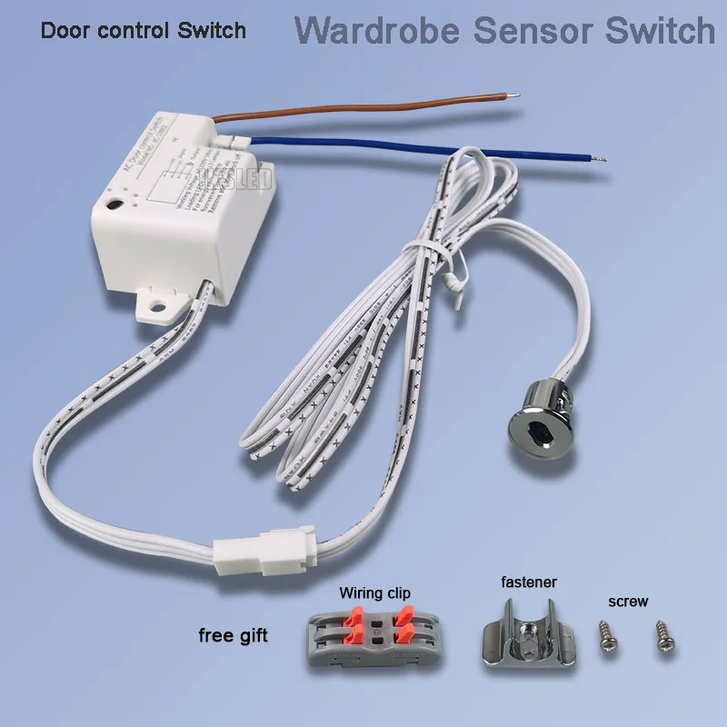 Motion Sensor Switch Detachable 100W 165-265V Auto ON/OFF for Cabinet Closet Staircase Corridor Light, Surface Mount