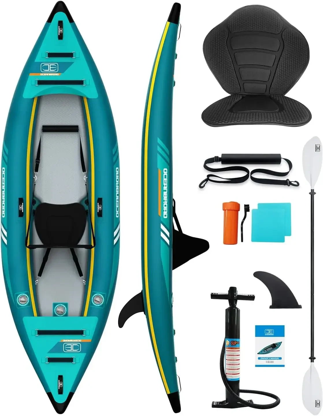 

Inflatable Sit-in Kayak, with Paddle Kayak Seat Pedal Hand Pump Schlauchboot Inflatable Kayak High-density Drop-stitch