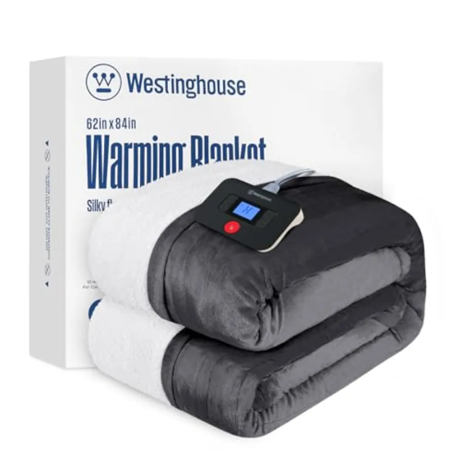 

Electric Blanket Twin, Heated Blanket Twin Size with 10 Heating Levels and 1 to 12 Hours Heating Time Settings, Flannel to Sher