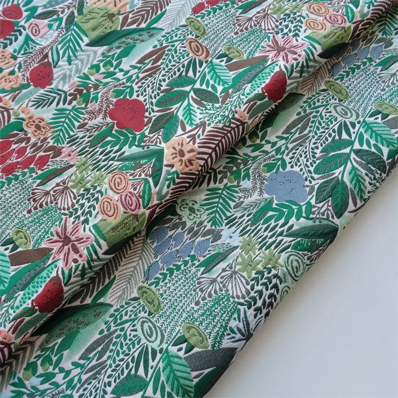 Classic country-style plant and floral fabric with a slightly stiff jacquard pattern puffy skirt fashion pillow