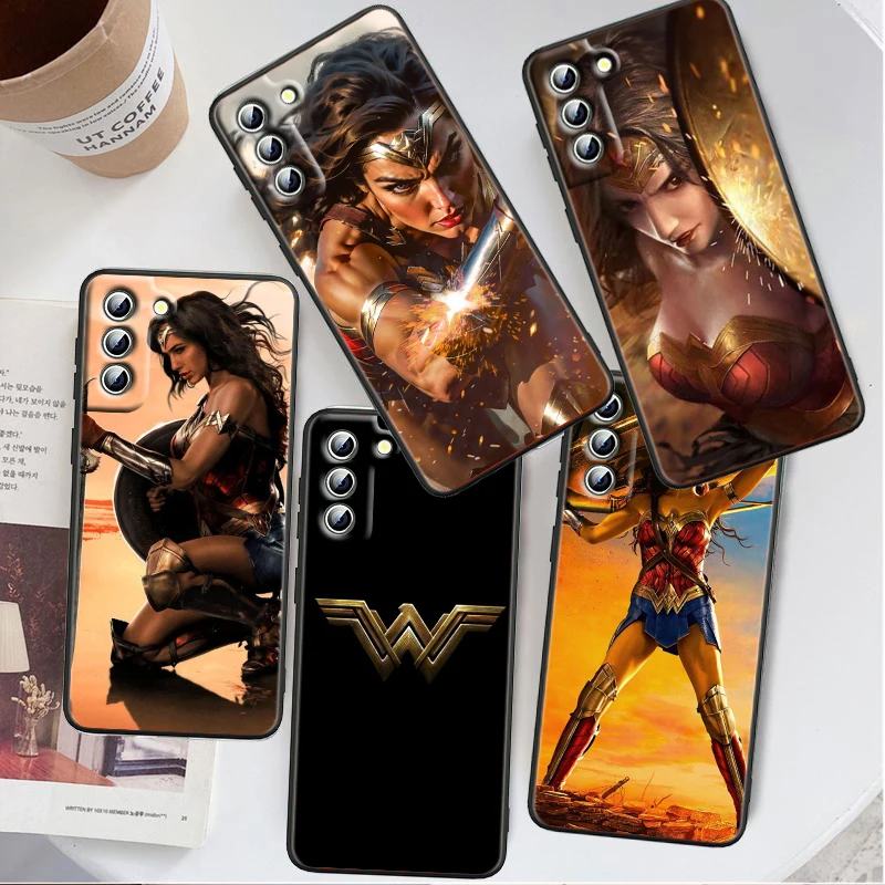 Art W-Wonders W-Womans Cool For Samsung Galaxy S24 S23 S22 S21 S20 FE S10 S10E Plus Ultra Pro Lite 5G Black TPU Phone Case