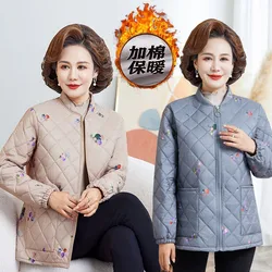 Lightweight Pocket Cotton Jacket Women's printing Checkered Autumn And Winter thin Cotton Short jacket