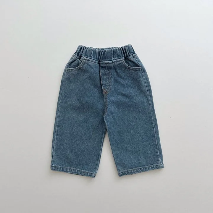 2024 Spring New Children Casual Pocket Trousers Baby Girl Loose Denim Pants Toddler Boys Fashion Versatile Jeans Kids Clothes