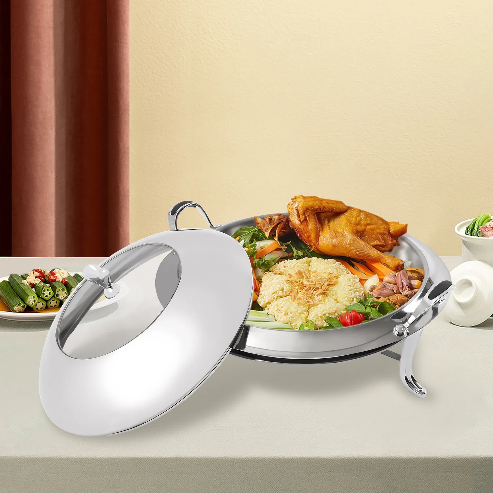 

Stove Silver 28Cm - With Armrests For Home Restaurant Cook, Home Kitchenware