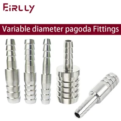 304 stainless steel variable diameter pagoda straight joint hose butt fittings 4/6/8/10/12/14/16/20/22/25/32/38/40/50/60mm