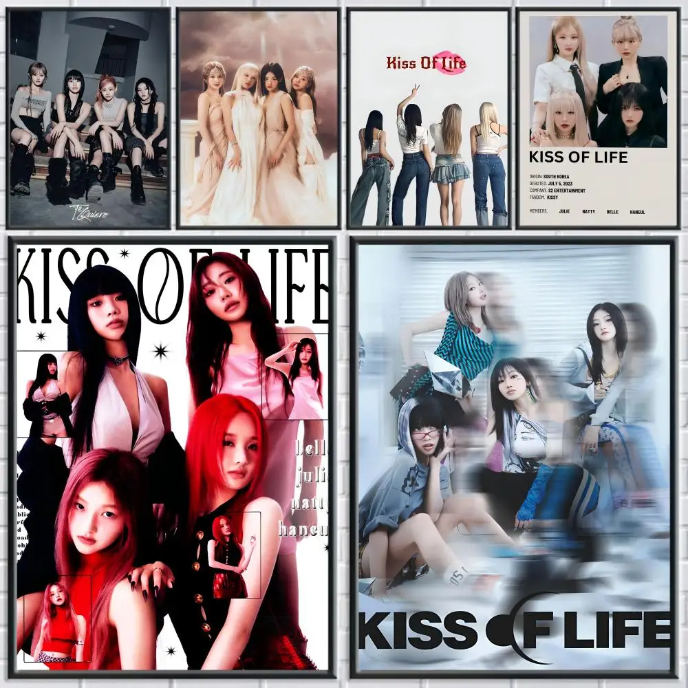 

Music Pop Kpop K-Kiss of Life Poster Holiday Gifts Designed For Home Restaurant Office Space Corridor Wall Art
