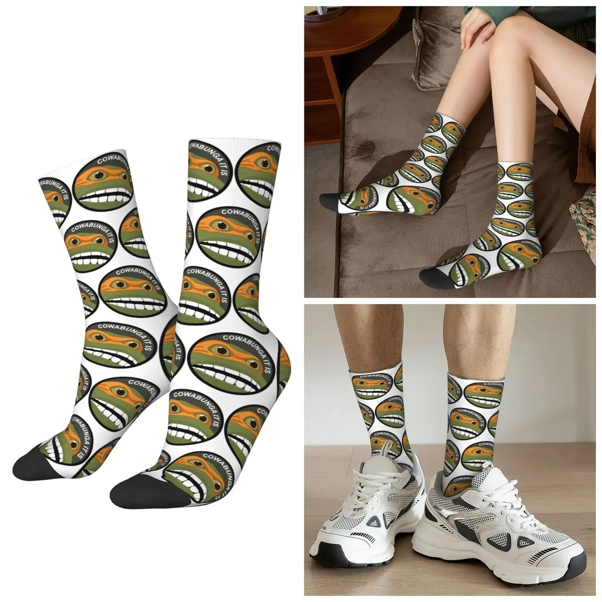 

Всесезонные носки COWABUNGA IT IS, спортивные носки в стиле Харадзюку, мягкие чулки в стиле хип-хоп для мужчин и женщин, рождественские подарки