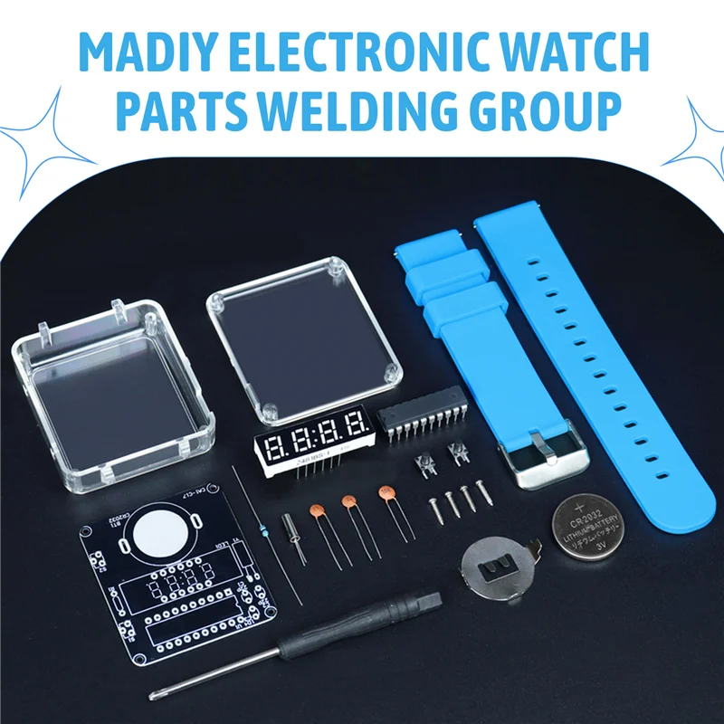 AA84 School Student DIY Clock Kit Soldeeroefenset met 4-cijferig LED-display Microcontroller voor elektronische beginners