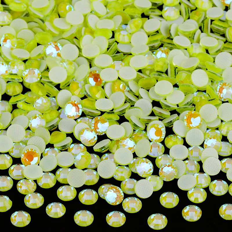 QIAO SS6-SS30 Neon Jelly AB Hotfix Strasssteine aus Kristallglas, Flache Rückseite, Glitzersteine für DIY-Bastelarbeiten und Kunst – Detail 4