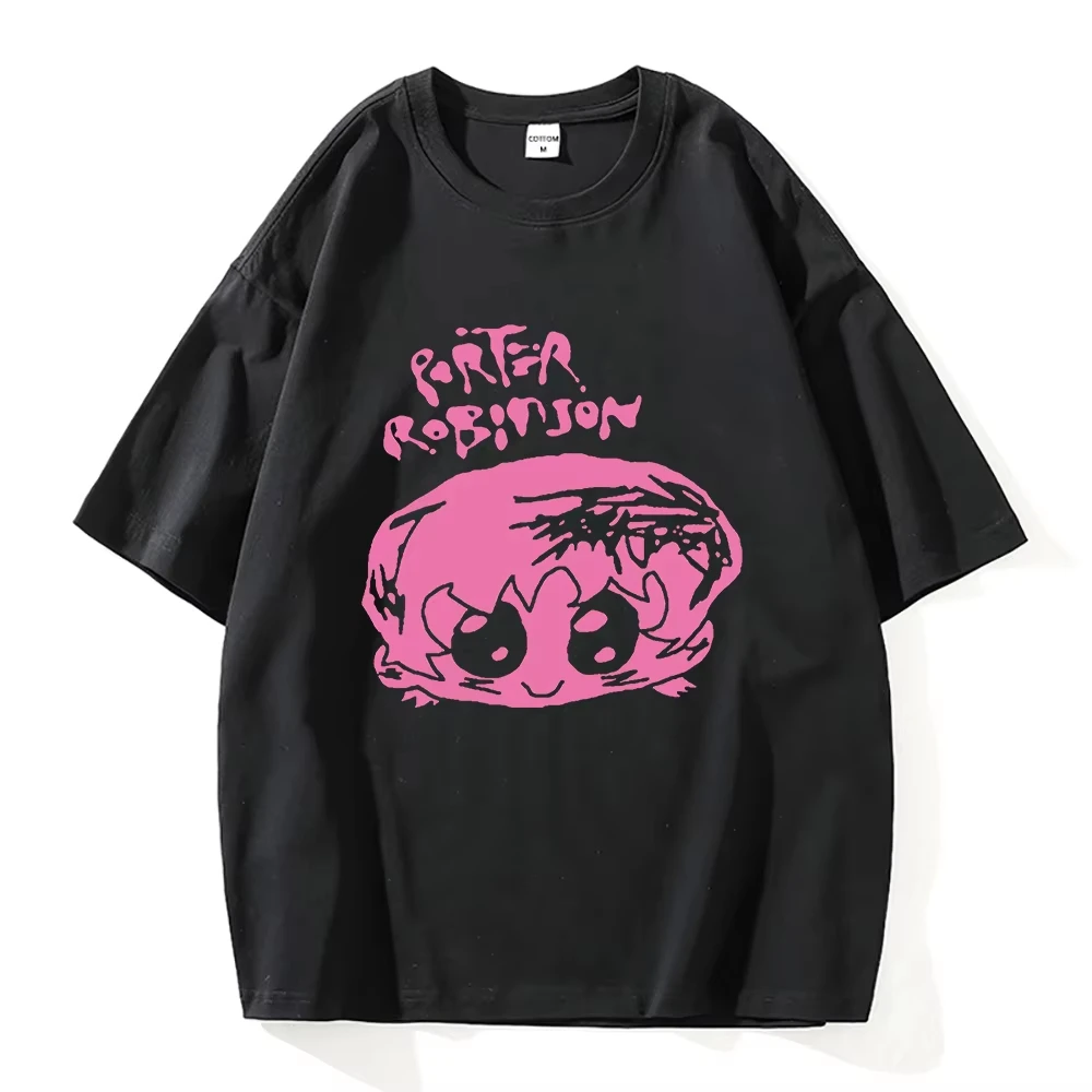 Porter Robinson Aesthetic Graphic T‑shirt Unisex Vintage Washed Cotton Short Sleeve Harajuku Kawaii Streetwear Casual Tops