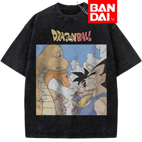 

Dragon Ball Z Goku Vegeta Dragon Acid Wash Oversized Cotton T Shirt 2026 Summer Anime Streetwear Graphic Tee for Men Women