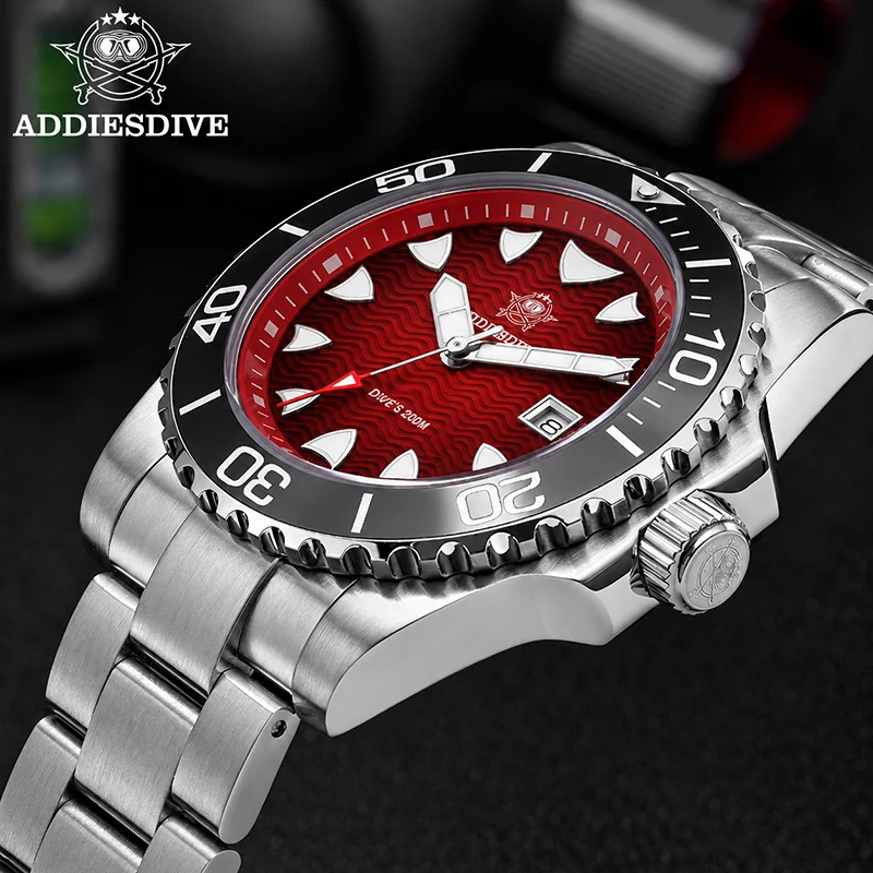 ADDIESDIVE Hot Sale Men's Diving Watch Calendar BGW9 Super Luminous 316L Stainless Steel 20Bar Waterproof Quartz Watches AD2561