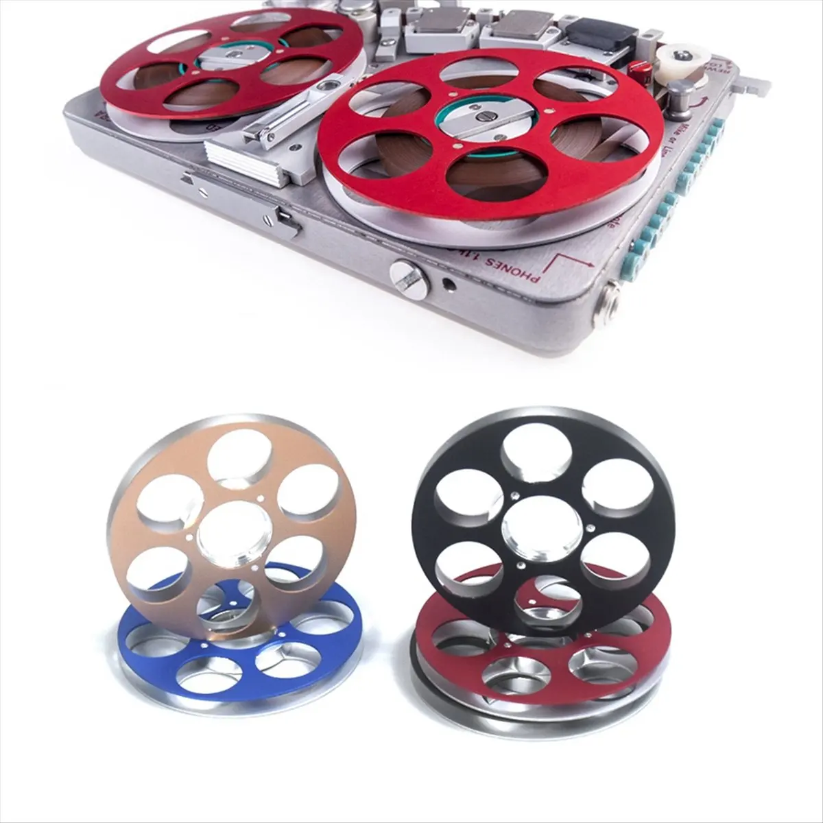 【x10a】empty-tape-reel-6-hole-empty-takeup-reel-audio-tape-empty-hub-for-nagra-sn-snst-series-recorders-accessories-red