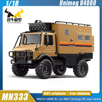 MN333 Unimog U4000 RC Car 1/18 4WD Light Metal Front Electric Remote Control Car Powerful Outdoor Climbing Off-road Vehicle Gift