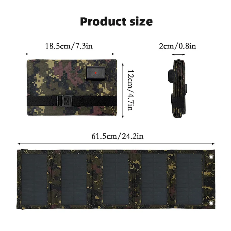 Bolsa plegable solar omni-in 10 w5v, panel solar, carga de emergencia para tableta y teléfono móvil, panel fotovoltaico de energía para exteriores