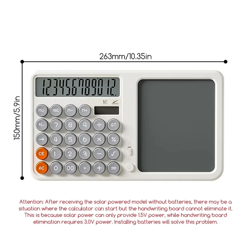 Large Display Calculator with Notepad 12 Digits Eye Protection Screen Function Calculators with Tablet LCD Screen