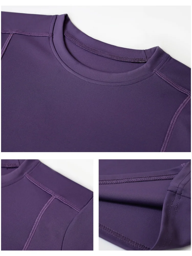 Grey Lightweight Quick Dry round Neck Half Sleeve T-Shirt for Women Summer Sport Fitness Yoga Casual Style Thin Fabric Top