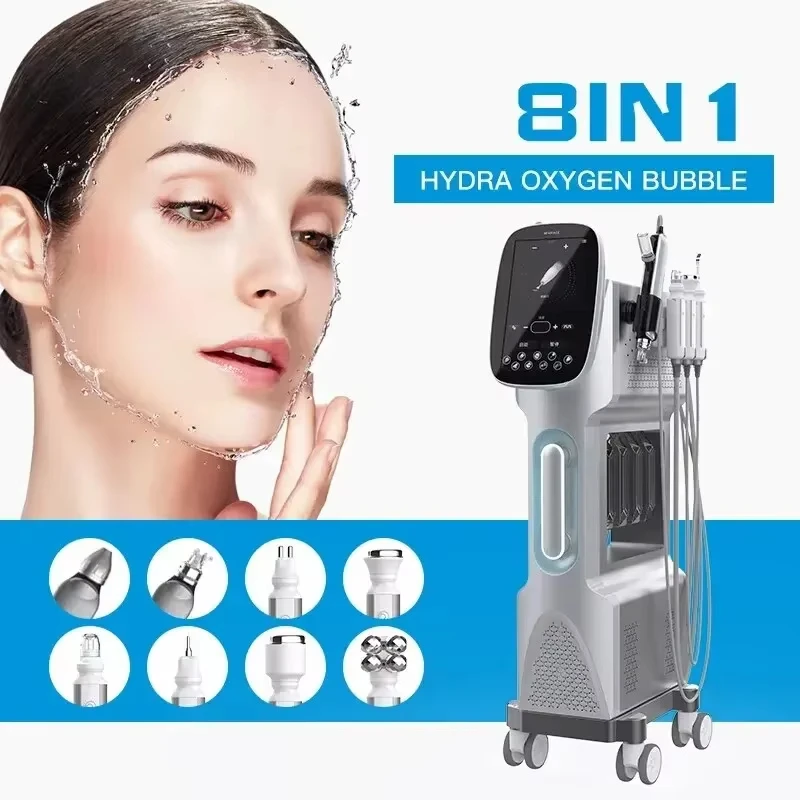 9 In 1 Microdermabrasion Aqua Facial Whitening Oxygen H2O2 Skin Care Facial Wrinkle Removal Skin Rejuvenation Machine