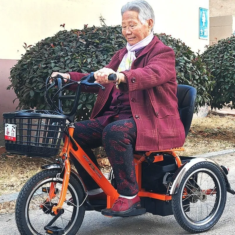 NEW Small Adult Leisure Light Electric Kick Scooter Elderly Luxury Seat with Basket Electric Bicycle Disabled Commuting Tricycle