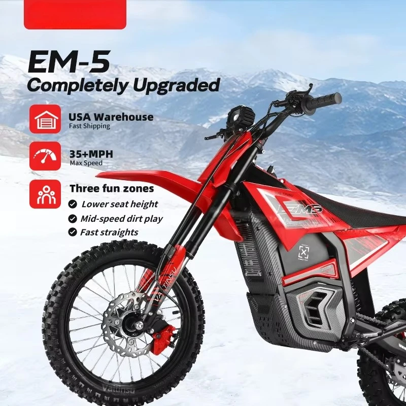 New Fashion 2000W 48V 21AH 60km/h Mountain E Motorcycle Aluminum Alloy Dirt Bike 14 12 Fat Tire Off Road Motorcycles