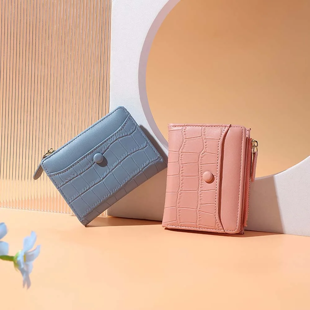 

Pouch Portable Alligator Pattern Wallet Transparent PVC Short PU Purse Solid Color Waterproof Multiple Card Bag Work