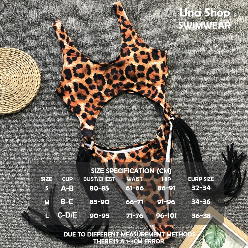 

Una-Shop сексуальный цельный купальник с леопардовым принтом, купальник с кисточками для женщин, лето 2022, пляж, бассейн, вечеринка, модная пляжная одежда