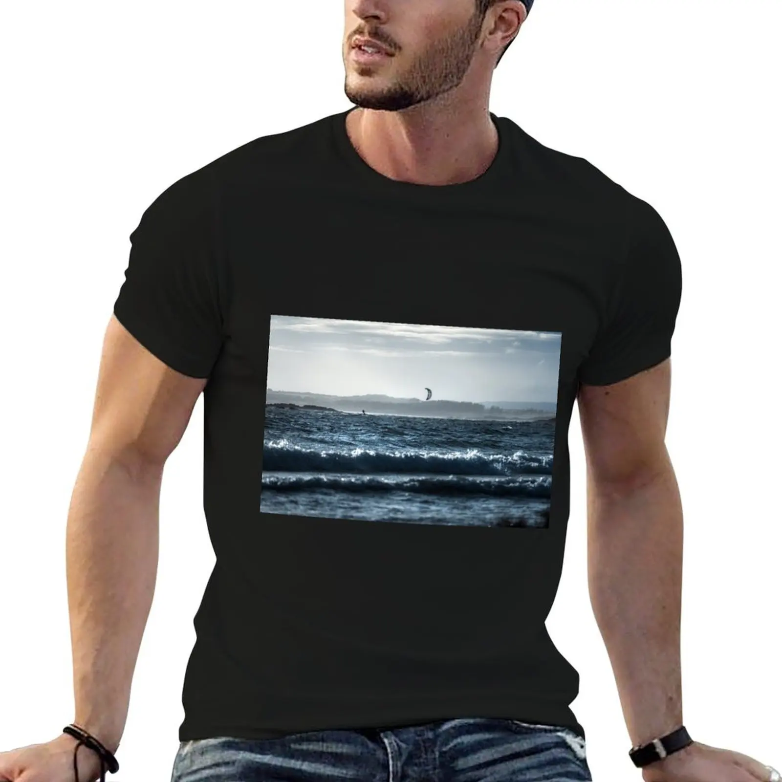 Rhosneigr kite surfer T-Shirt Stylish Graphic Short Sleeve Top