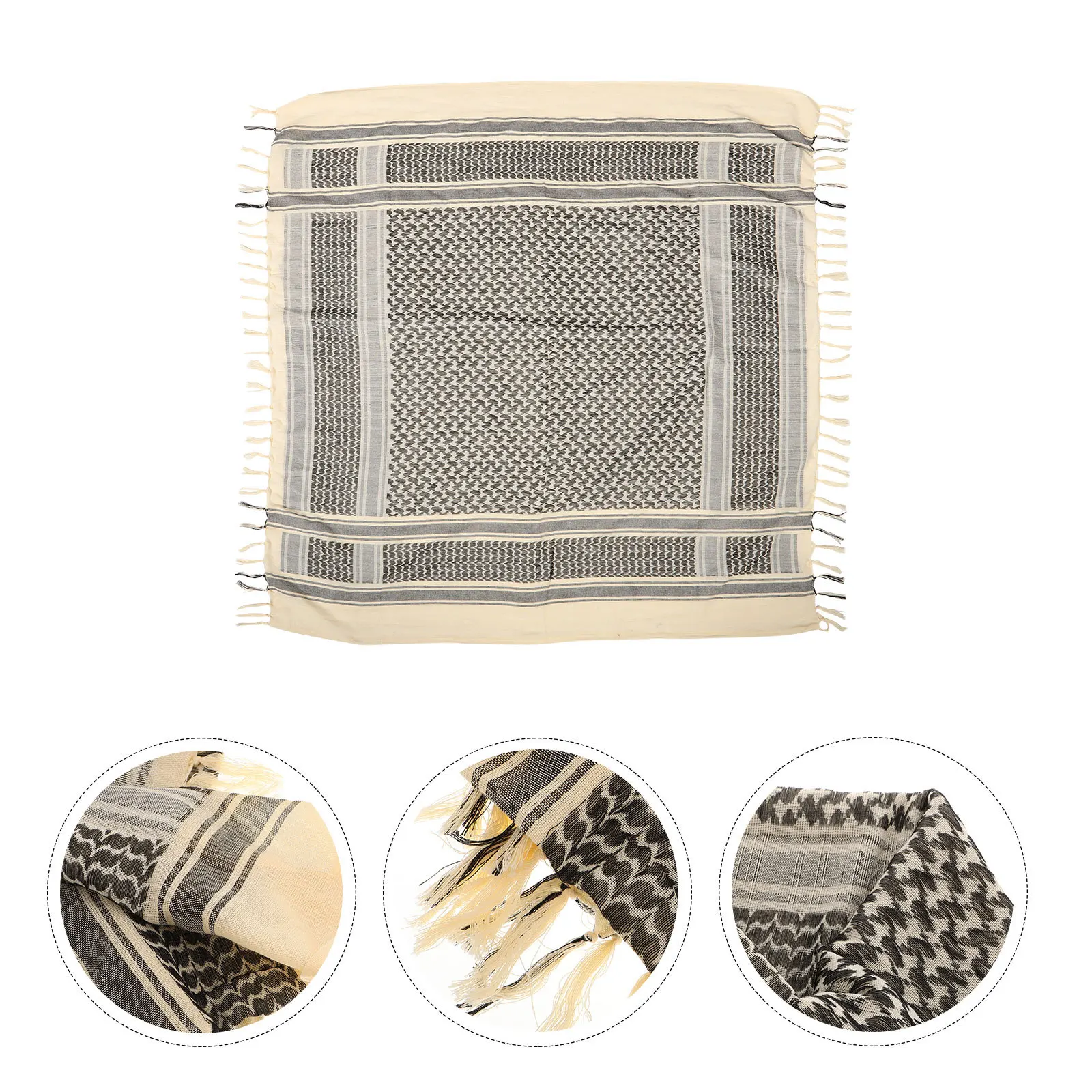 

Thickened Military Arab Shemagh Scarf Men Warm Winter Neck Warmer Cotton Multi-Functional Face Cover Outdoor Sports