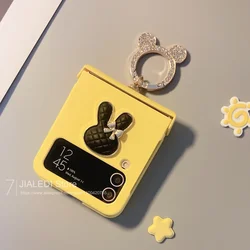 Rhinestone Ring Cute Rabbit Hinge Phone case For Samsung Galaxy Z Flip 3 4 5 6 flip6 7 7FE zflip5 Cover