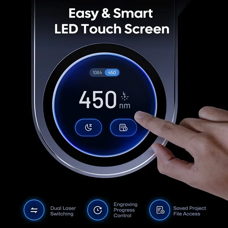 الذكية شاشة LED تعمل باللمس LP4 الشريحة الليزر حفارة طبقة النقش قطع المحمولة آلة الحفر بالليزر الصغيرة لجميع المواد