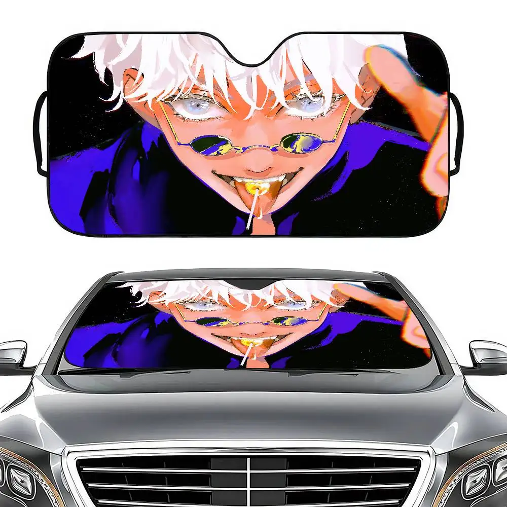 Anime Jujutsu Kaisen Gojo Satoru Summer Car Sunshade Front Windshield Sunshade Sunblock Thermal Insulation Sunshade Umbrella