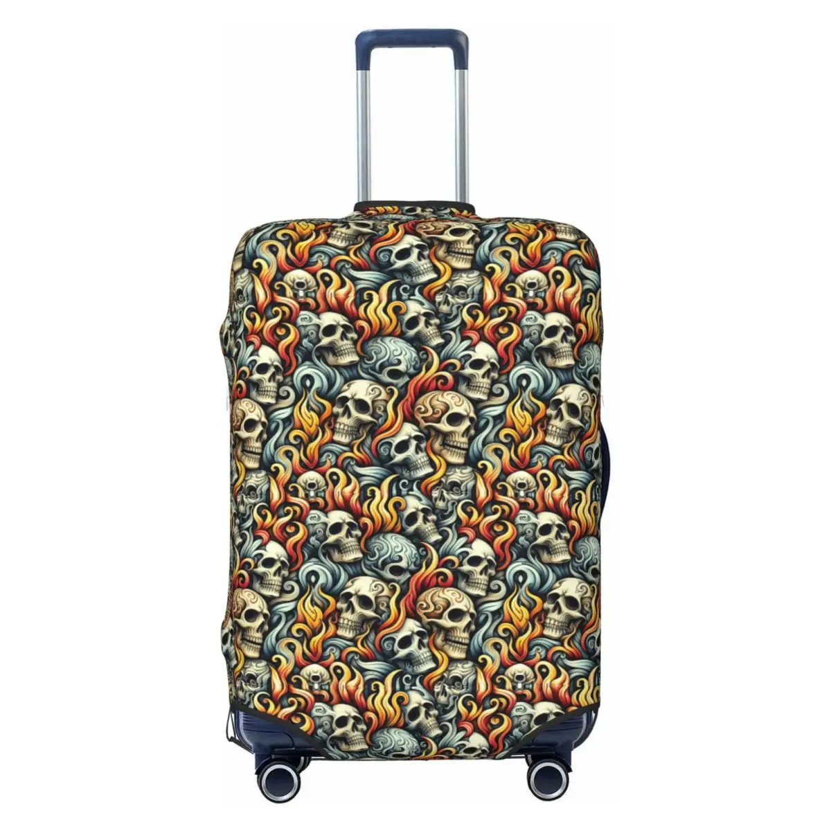 

Custom Cute Horror Skeleton Gothic SKull Luggage Cover Protector Elastic Travel Suitcase Covers