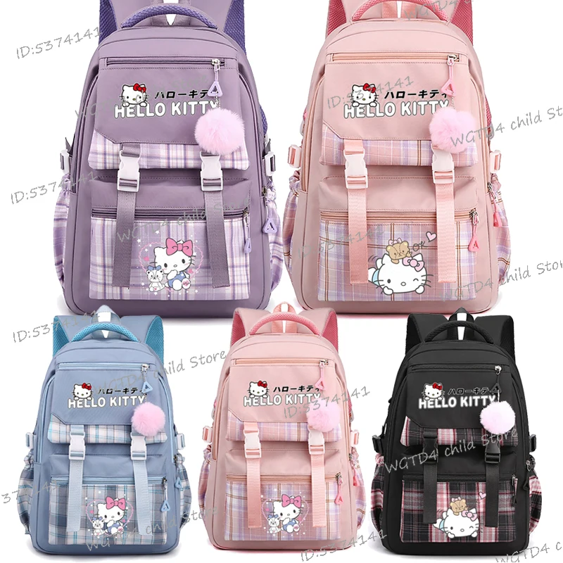 

Cute Hello Kitty Girls School Backpack for Teenage Youth Girls Kawaii Hello Kitty Student Kids Rucksack Laptop Books Bag Mochila