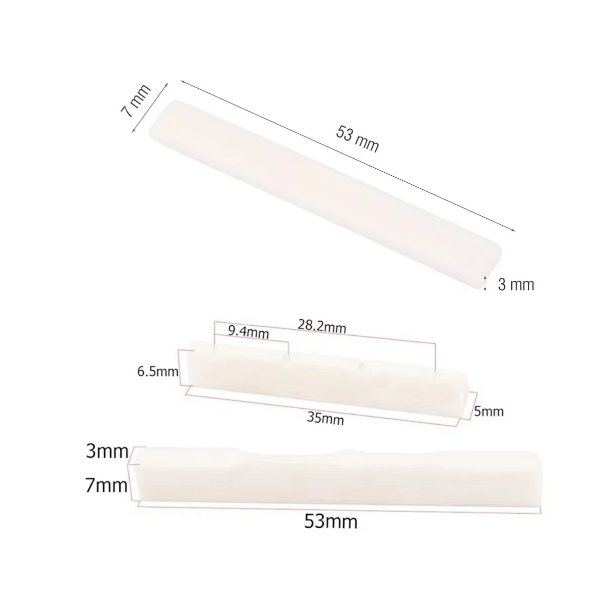 Miwayer 4-String Ukulele Bone Accessory Kit, Slotted Nut and Bridge Saddle Replacement Parts