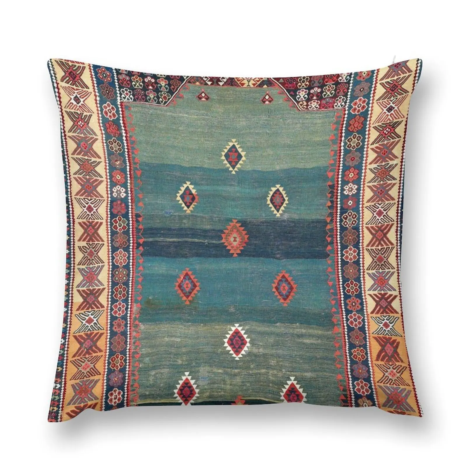 

Sivas Antique Turkish Niche Kilim Print Throw Pillow home decor items ornamental pillows Plaid Sofa pillow