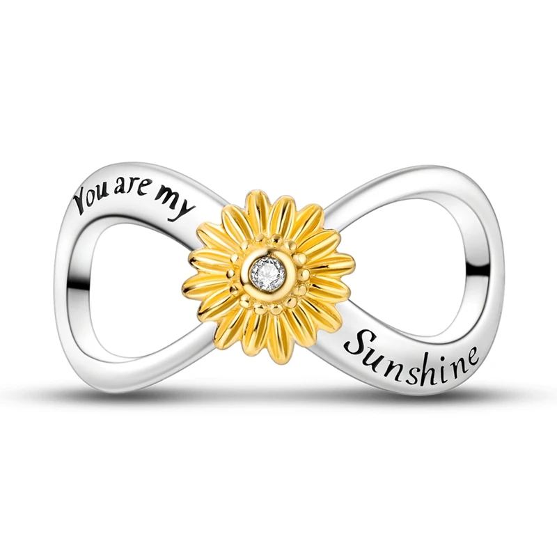 925 Sterling Silver Eternal Sunflower Charms Beads For Women Fit DIY Charm Bracelet DIY Birthday Party Jewelry Gifts