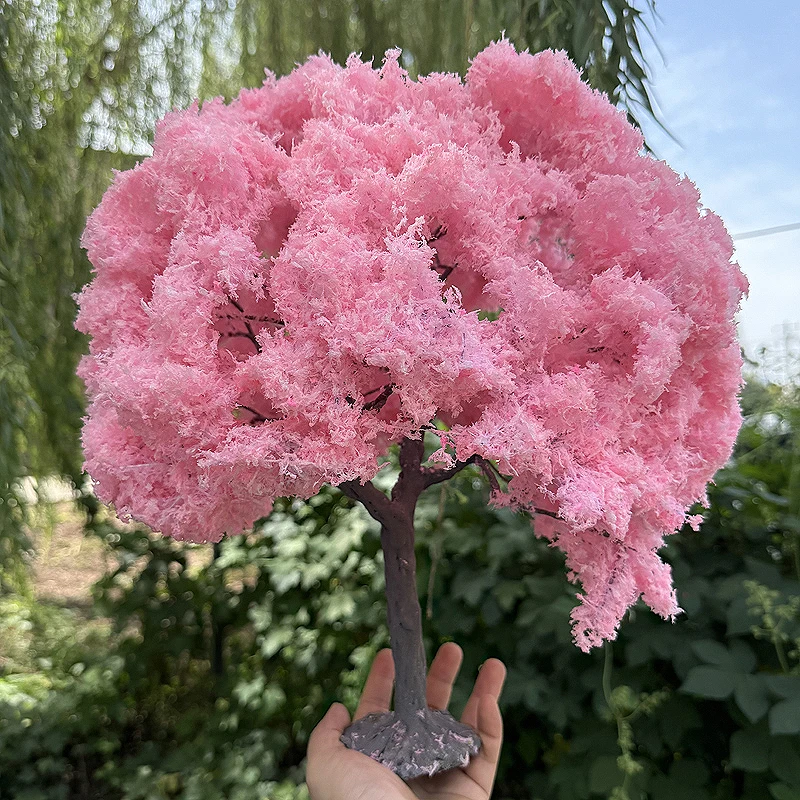 Simulation micro 35/40cm paysage fil cerisier avec base fait à la main faux arbre maison de poupée aménagement paysager bricolage