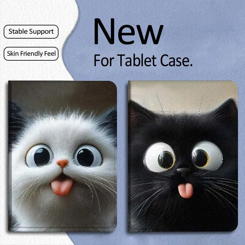 

Art Moon Cartoon Cat For Xiaomi Mi Pad Mini 4 5 6 7 SE Pro Plus Redmi Pad 2 SE 2025 8.8 11 Foldable Tablet Case Gift