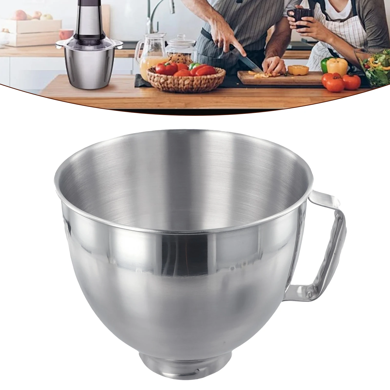 Wysokiej jakości miska mieszająca ze stali nierdzewnej do mikserów stojących KitchenAid 4.5QT/5QT Część zamienna do urządzeń domowych Akcesoria