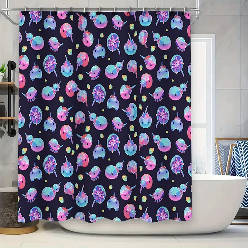 

Cute Octopus Shower Curtain Ocean Sea Life Bathroom Decor Nautical Blue Backdrop Waterproof Fabric Home Decor