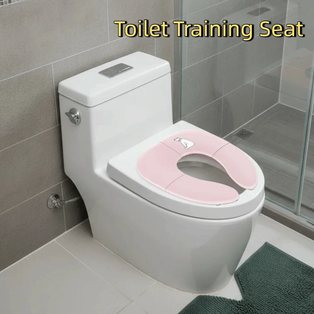 Foldable Baby Travel Toilet Seat Washable Cartoon Potty Seat Cover Non-Slip Suction Cups Travel Potty Seat Shopping Malls