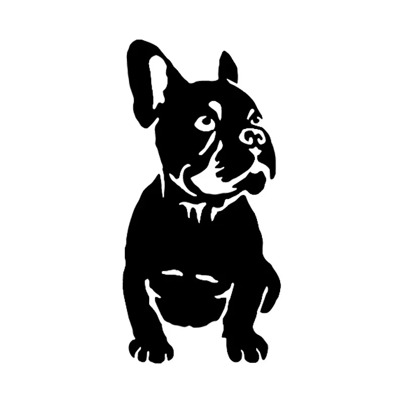 16 * 8cm cute bulldog design, car window bumper, motorcycle accessories decoration, vinyl car sticker